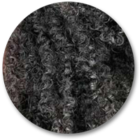 Closeup of coily 4B hair curl pattern