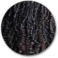 Closeup of coily 4C hair curl pattern