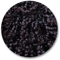 Closeup of coily 4A hair curl pattern